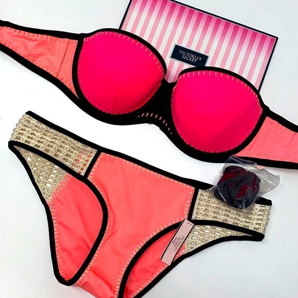 🔥🏖VICTORIA SECRETswimsuit The Fabulous/push-upcheekyNew